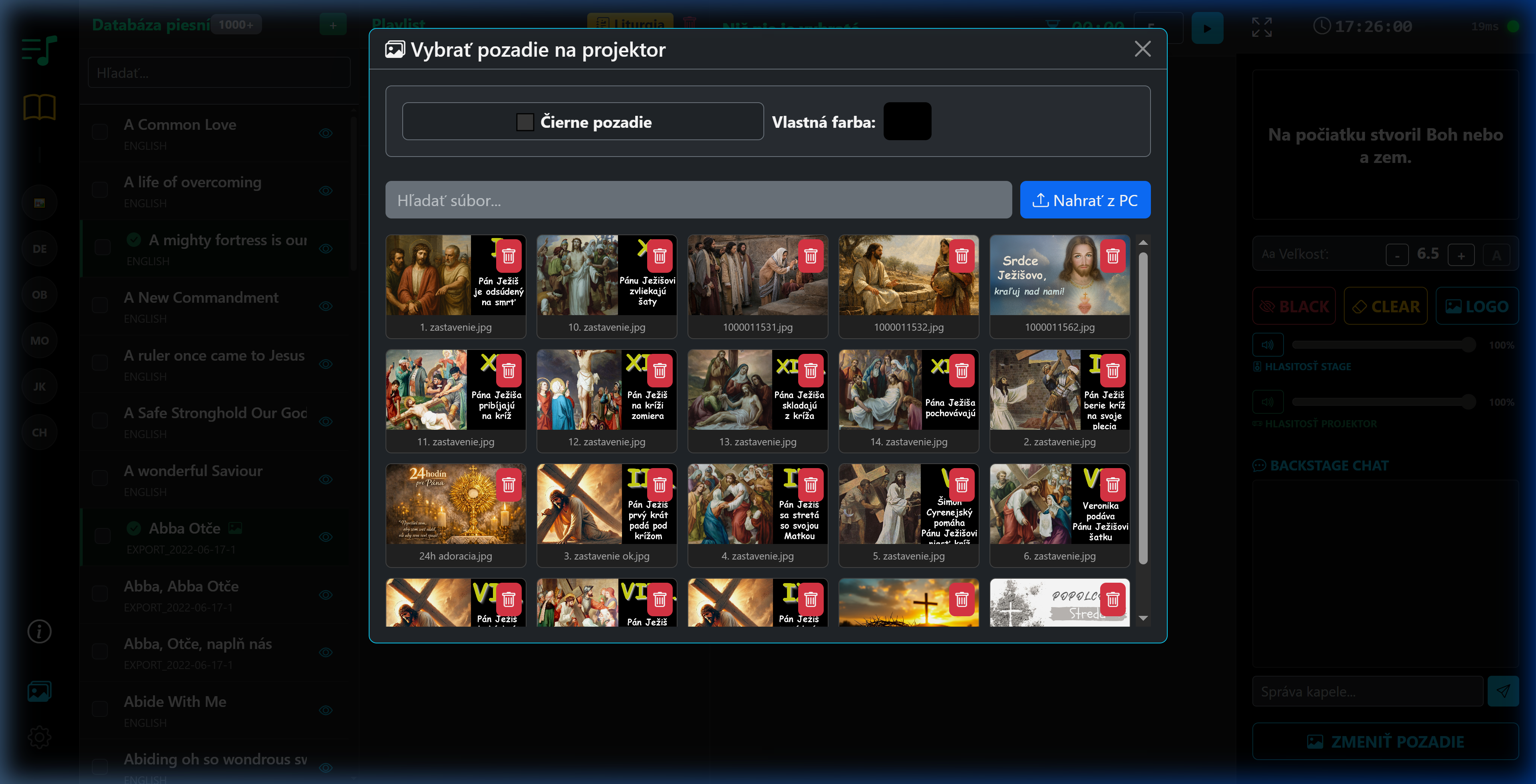 Background Management Panel