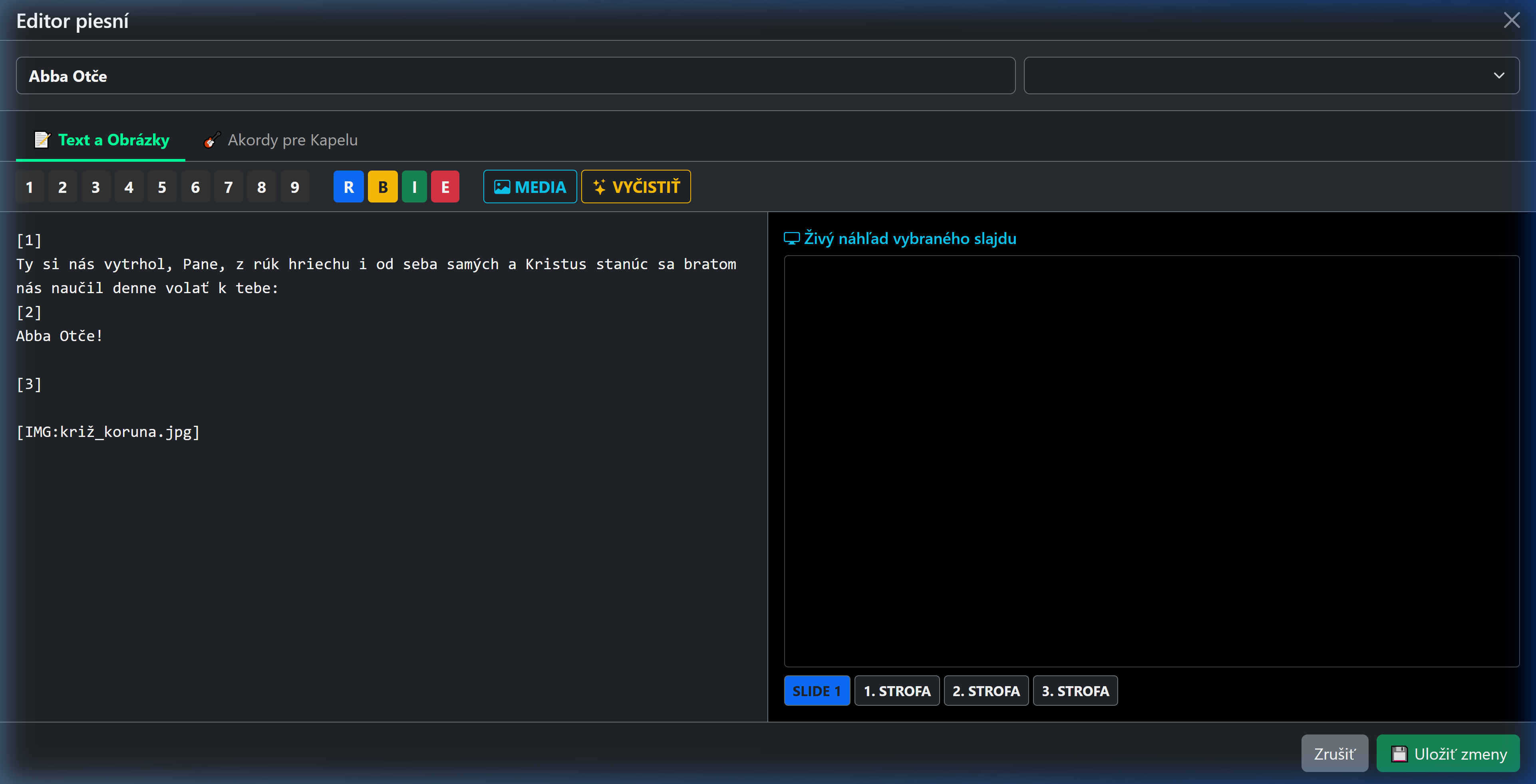 Song Editor - Text Tab